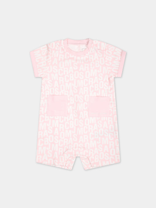 Pagliaccetto rosa per neonata con logo,Little Marc Jacobs,W60148 475