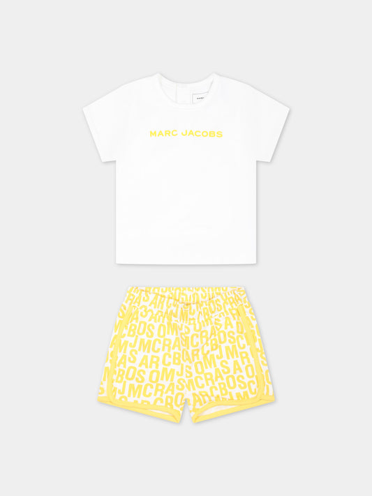 Completo sportivo giallo per neonati con logo,Marc Jacobs,W60157 577