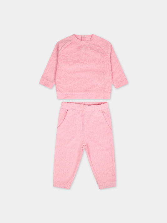 Completo sportivo rosa per neonata con logo,Little Marc Jacobs,W60158 45T