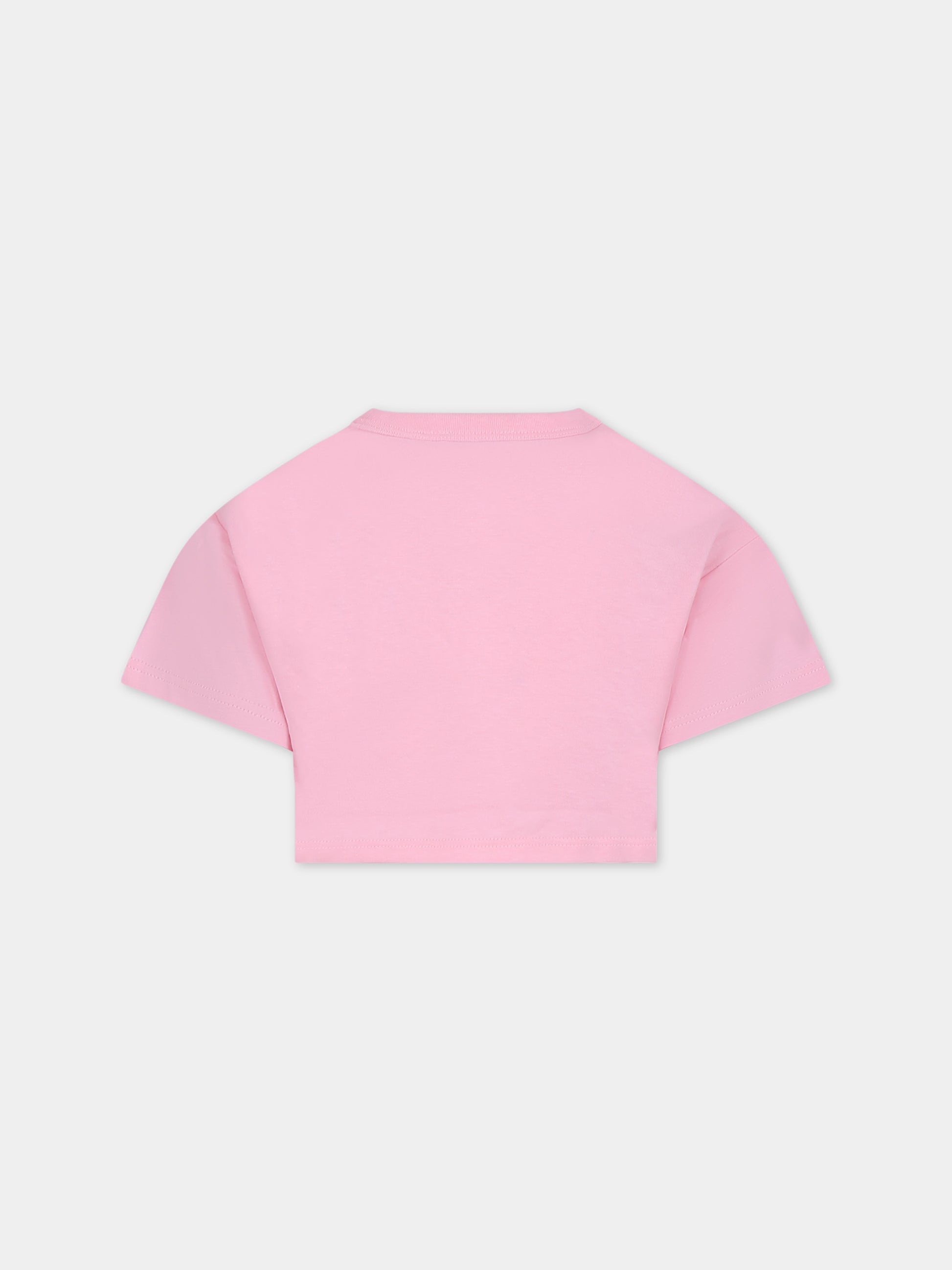 T-shirt crop rosa per bambina,Little Marc Jacobs,W60168 45T