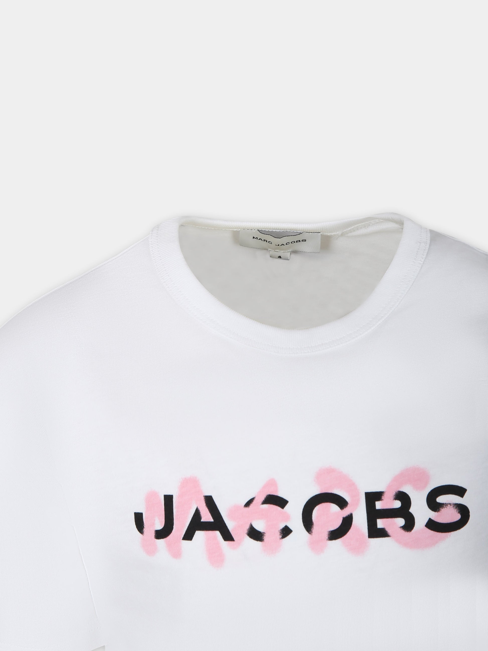 T-shirt bianca per bambina con logo,Little Marc Jacobs,W60205 10P