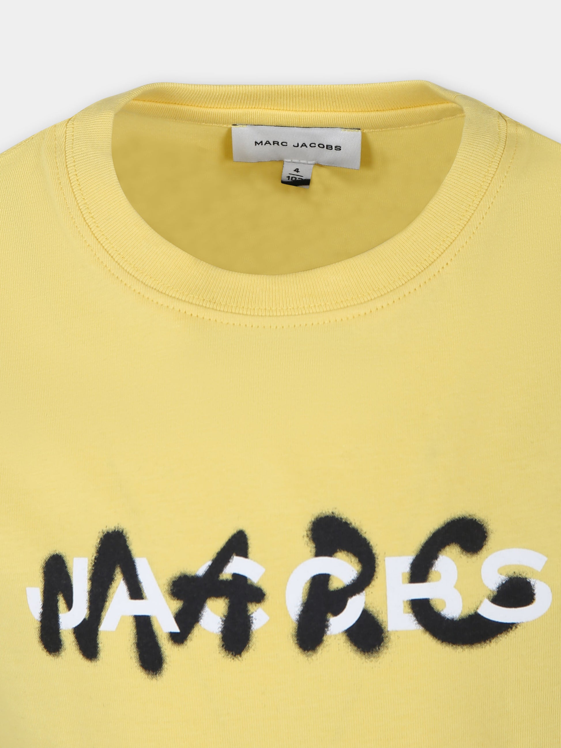 T-shirt gialla per bambini con logo,Little Marc Jacobs,W60212 577