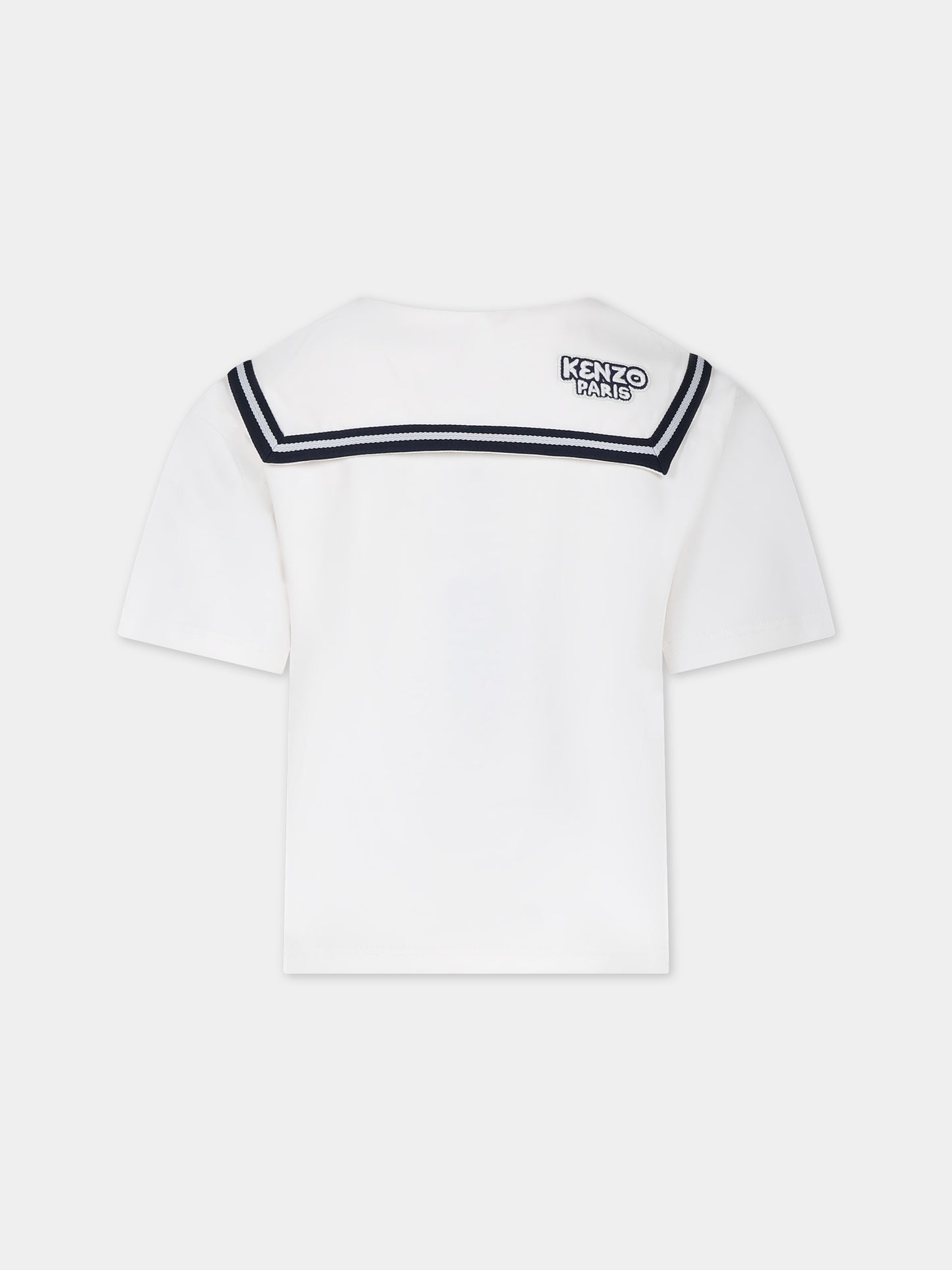 T-shirt avorio per bambino con patch logato,Kenzo Kids,K60267 121