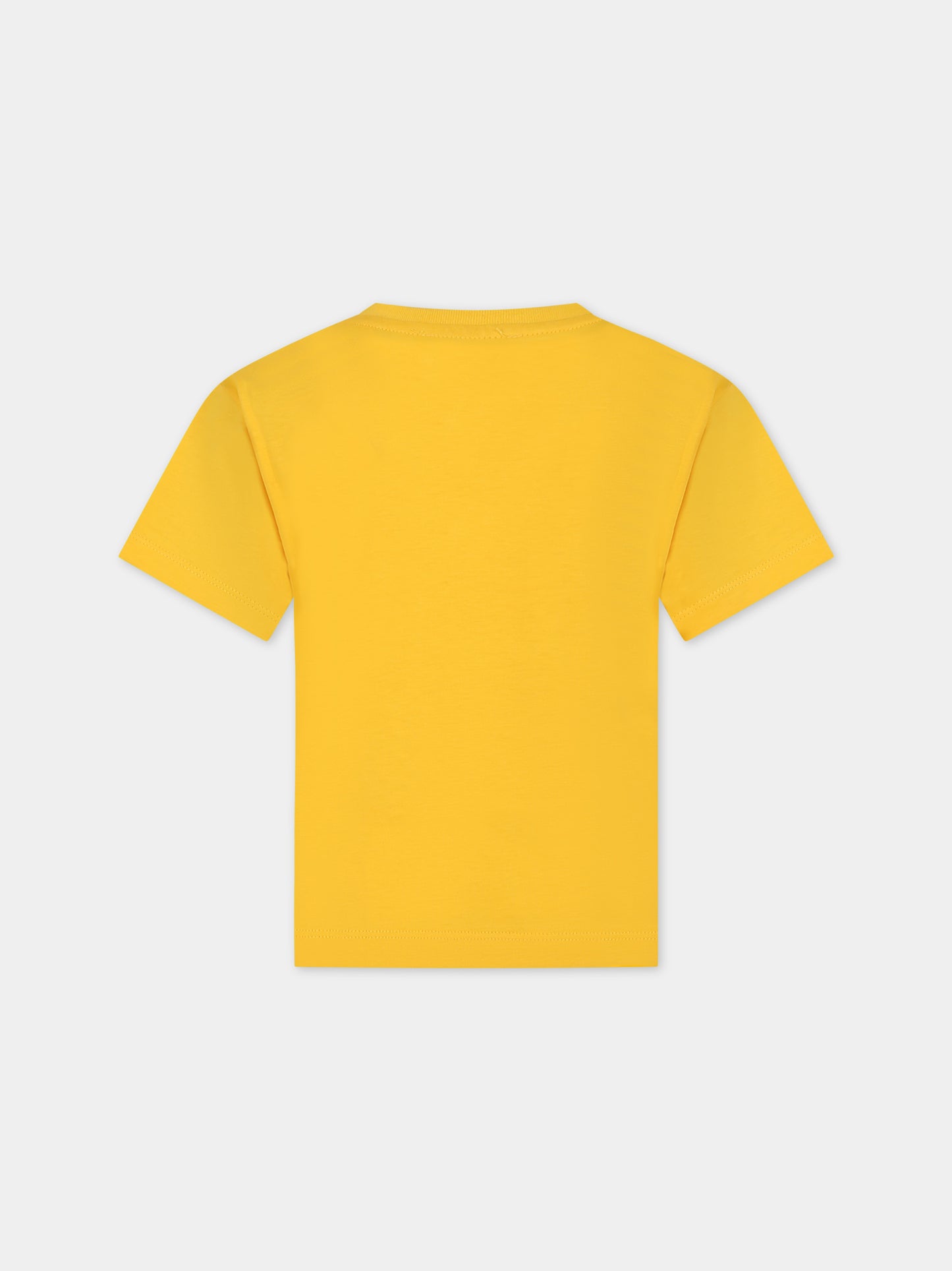 T-shirt gialla per bambina con fiore,Kenzo Kids,K60254 536