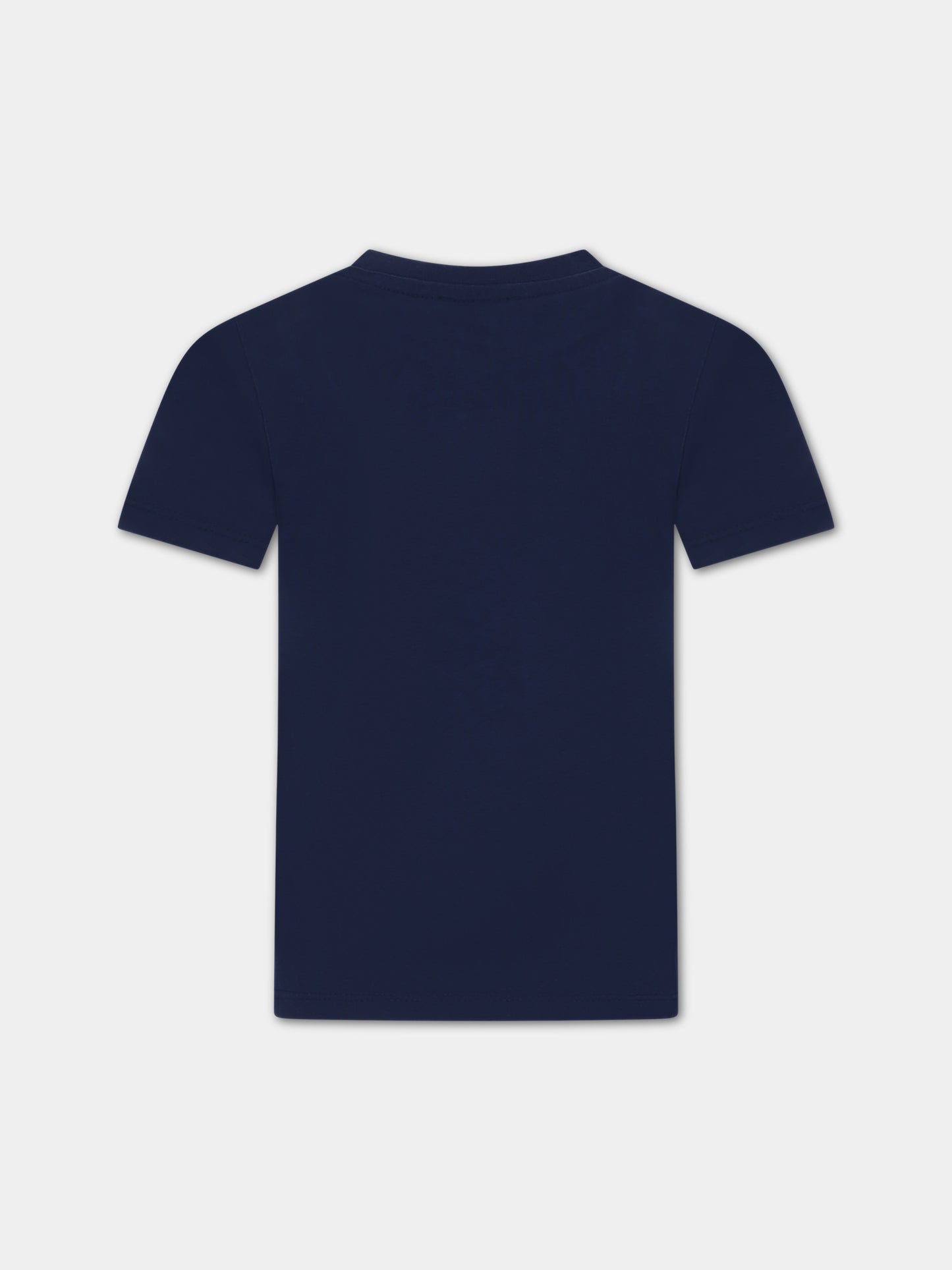 T-shirt blu per bambino con logo,Kenzo Kids,K60341 84A