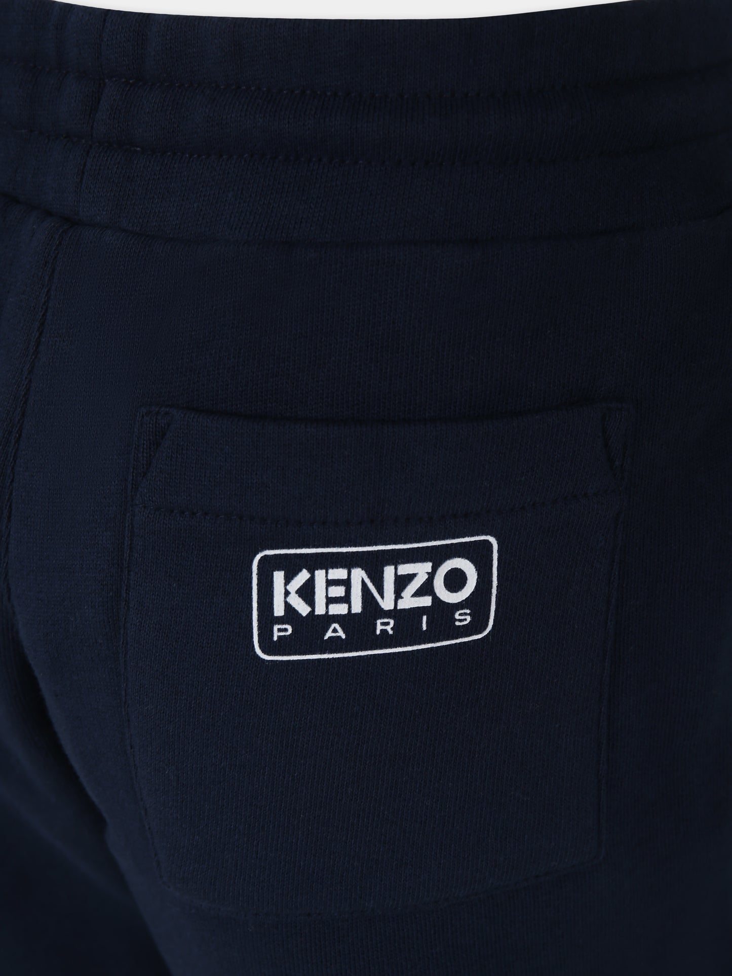 Pantalone blu per bambino con logo,Kenzo Kids,K60296 84A