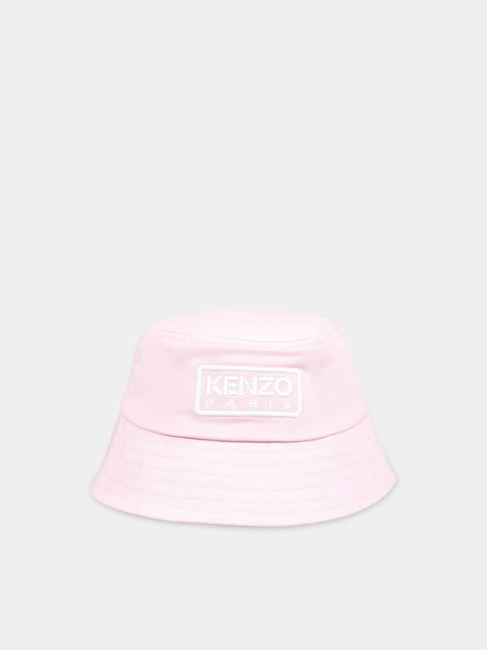 Cloche rosa per bambina con logo,Kenzo Kids,K60031 46T