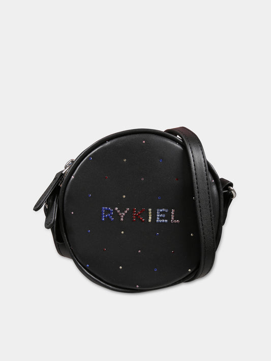 Borsa nera per bambina con strass,Sonia Rykiel Paris,A00140 09B