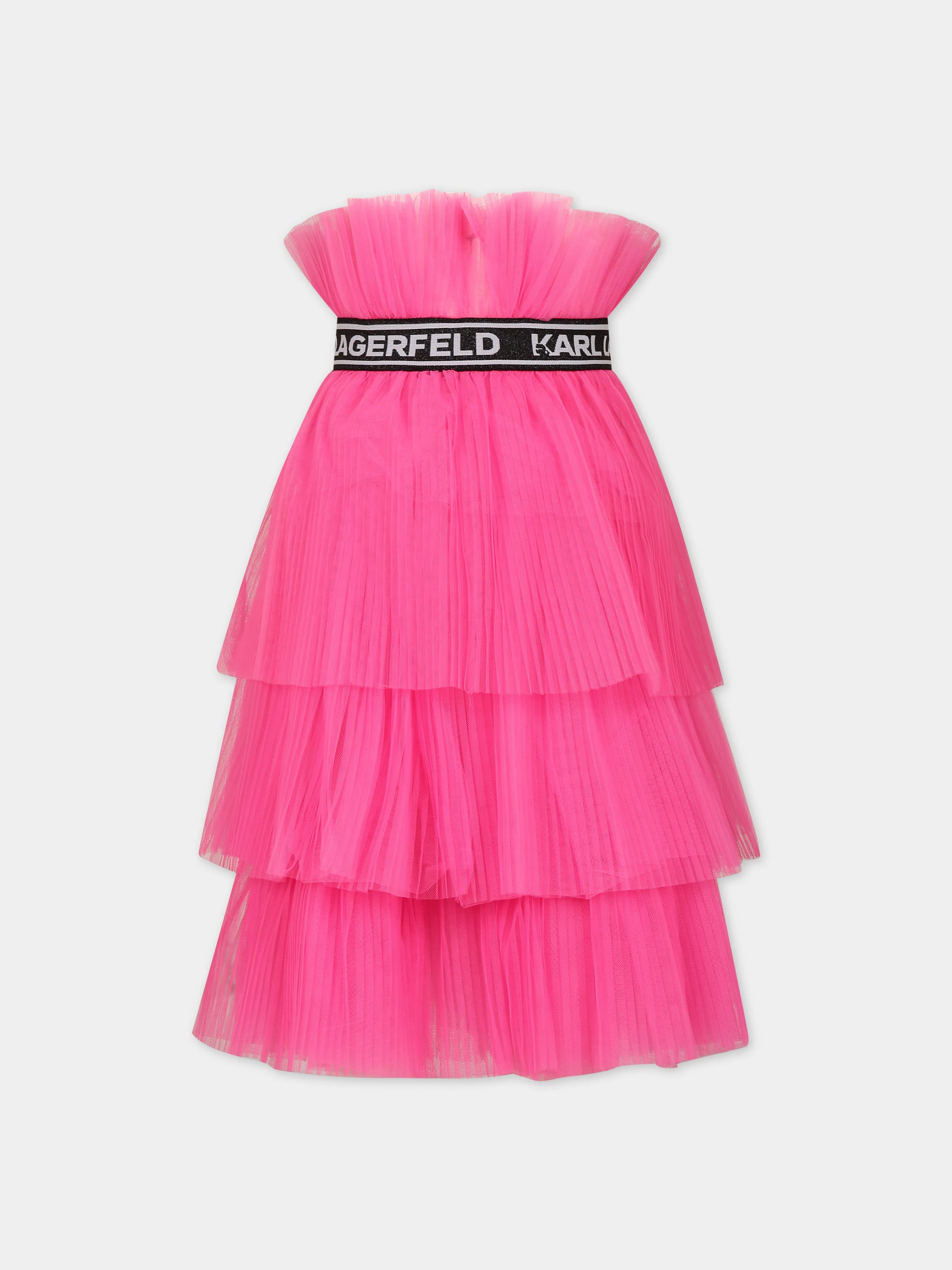 Gonna elegante fucsia per bambina,Karl Lagerfeld Kids,Z30093 473