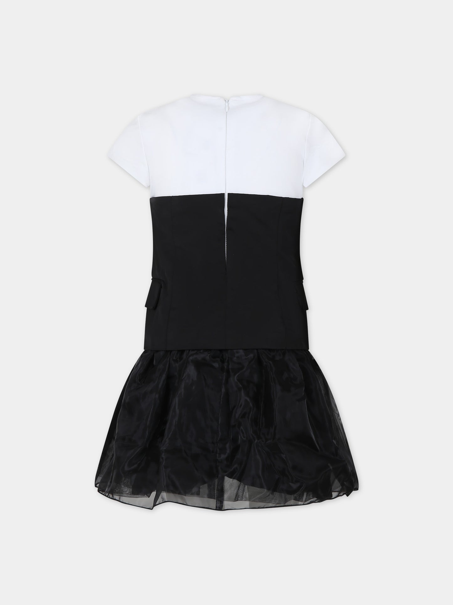 Vestito nero per bambina con logo,Karl Lagerfeld Kids,Z30086 M41