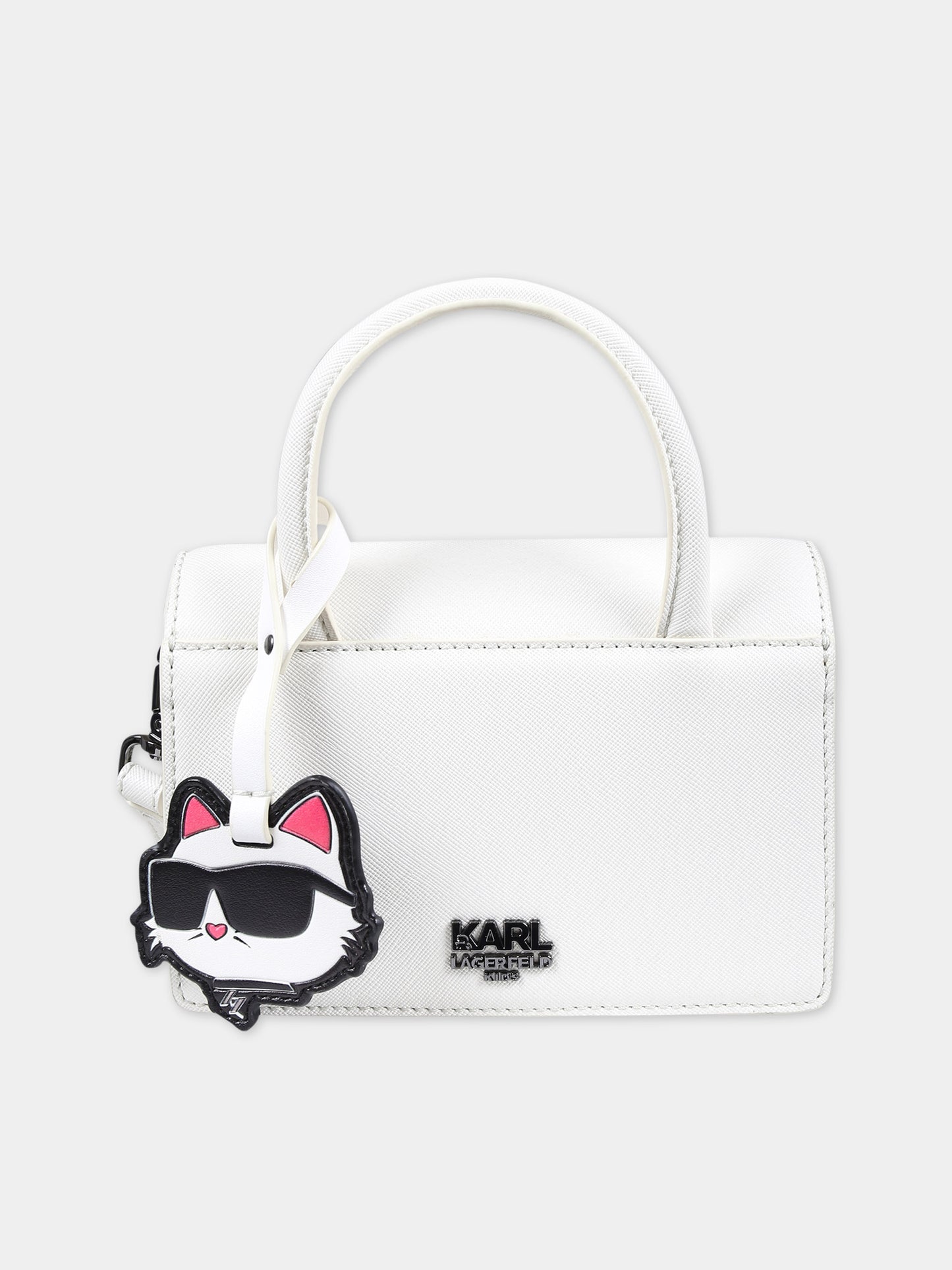 Borsa casual bianca con logo,Karl Lagerfeld Kids,Z30169 195