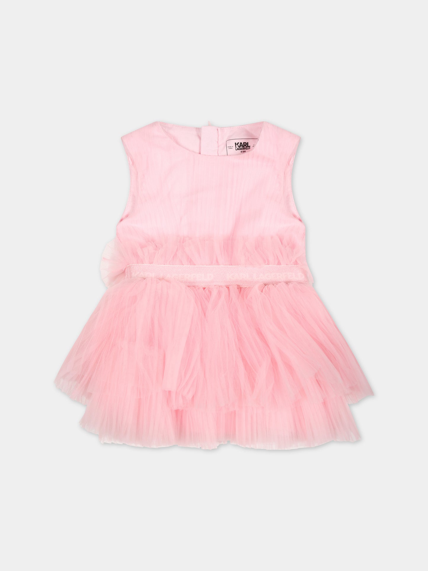 Vestito rosa per neonata con logo,Karl Lagerfeld Kids,Z30172 475