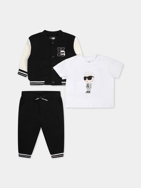 Completo multicolor per neonato con logo,Karl Lagerfeld Kids,Z30137 N70