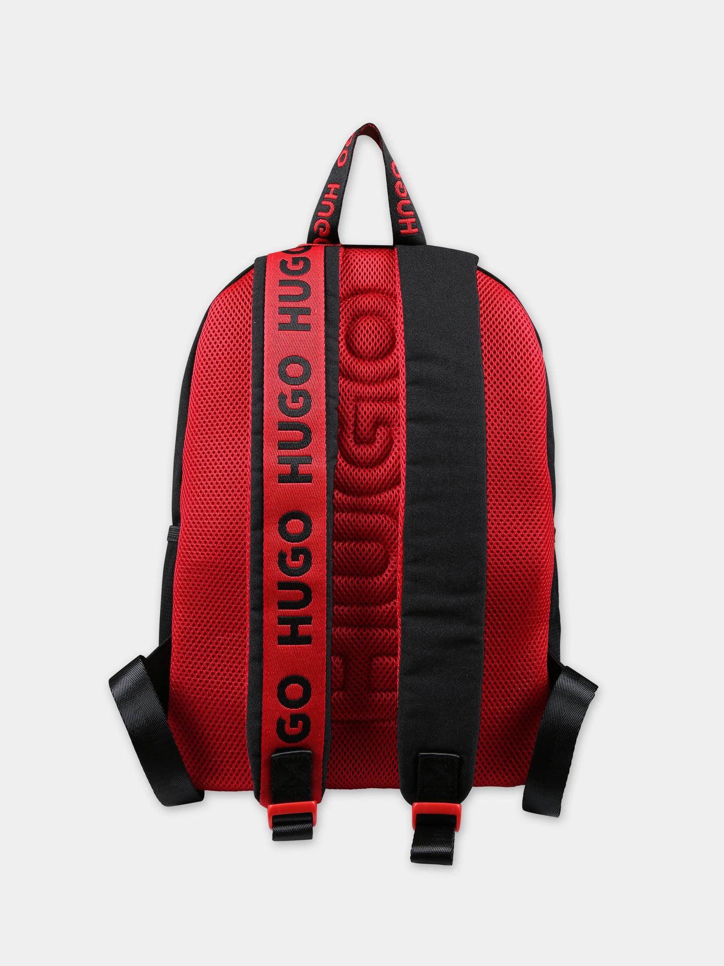 Zaino nero per bambino con logo,Hugo,G00136 09B