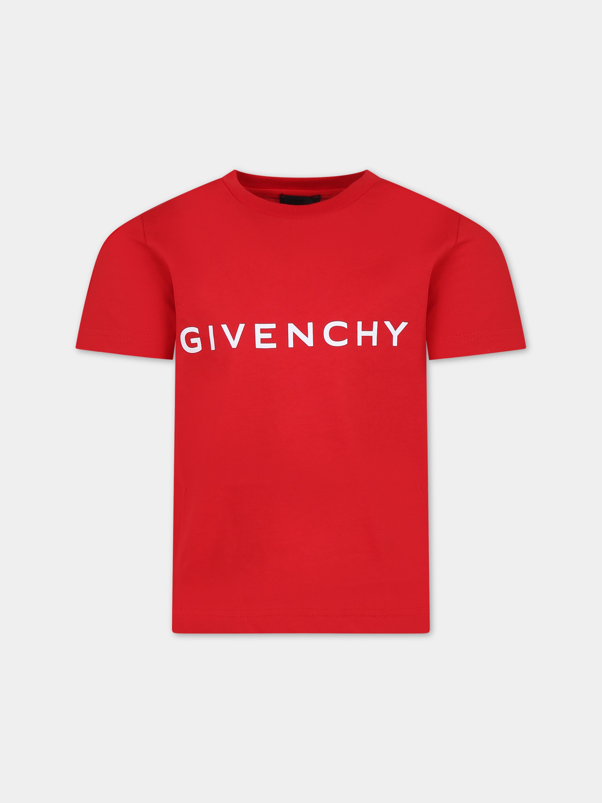 T-shirt rossa per bambini con logo,Givenchy Kids,H30159 991
