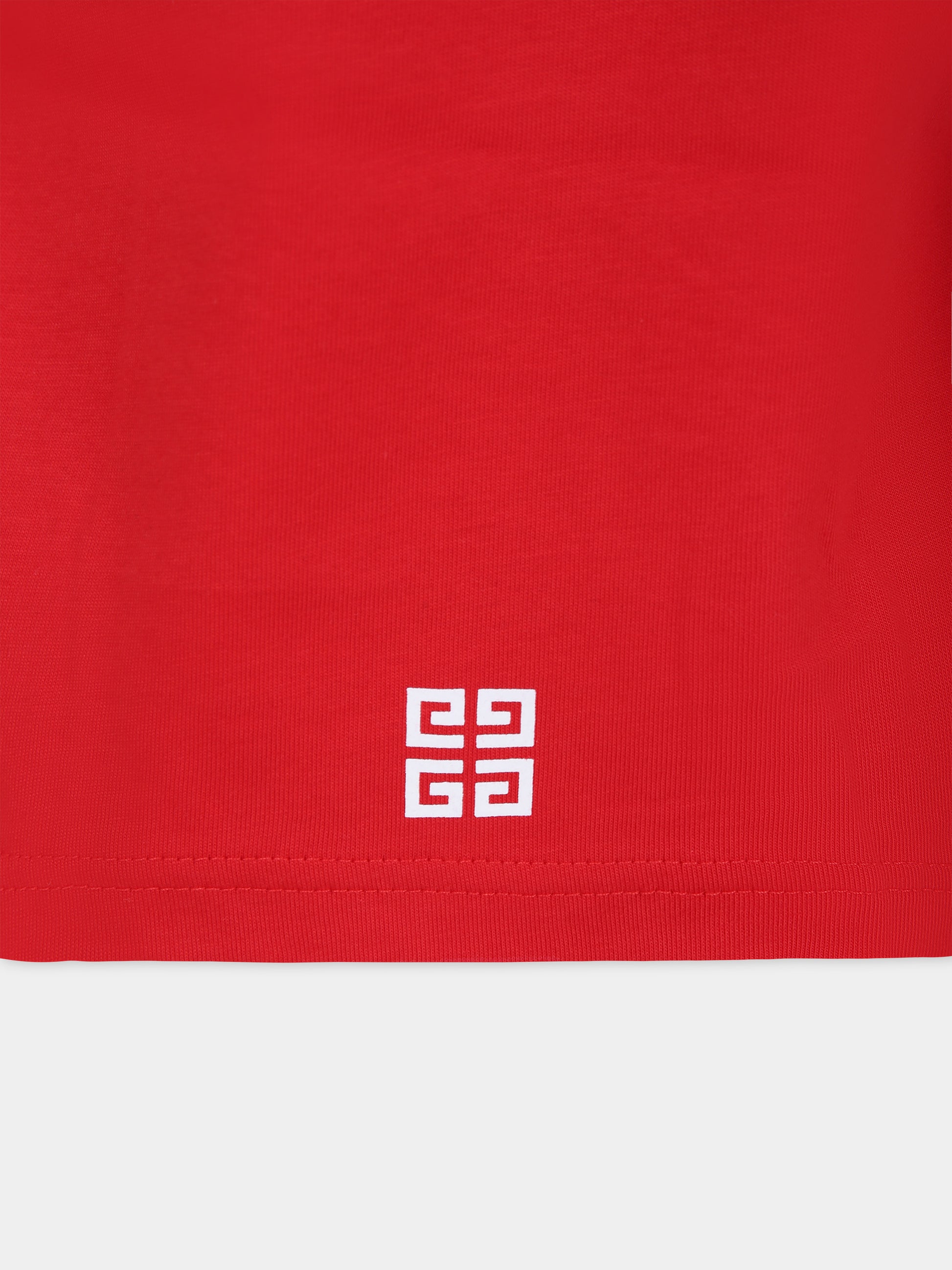 T-shirt rossa per bambini con logo,Givenchy Kids,H30159 991
