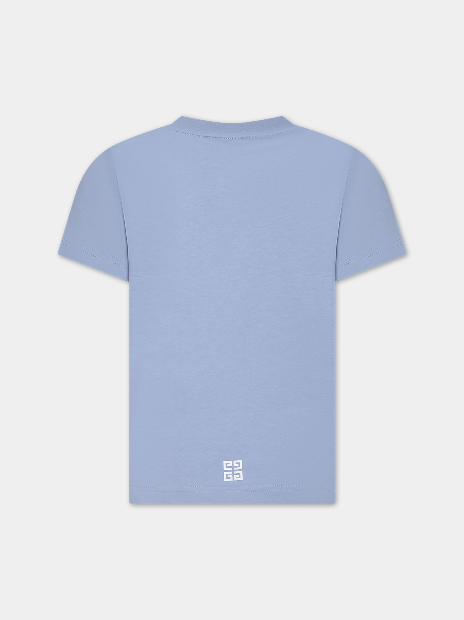 T-shirt celeste per bambino con logo,Givenchy Kids,H30159 790