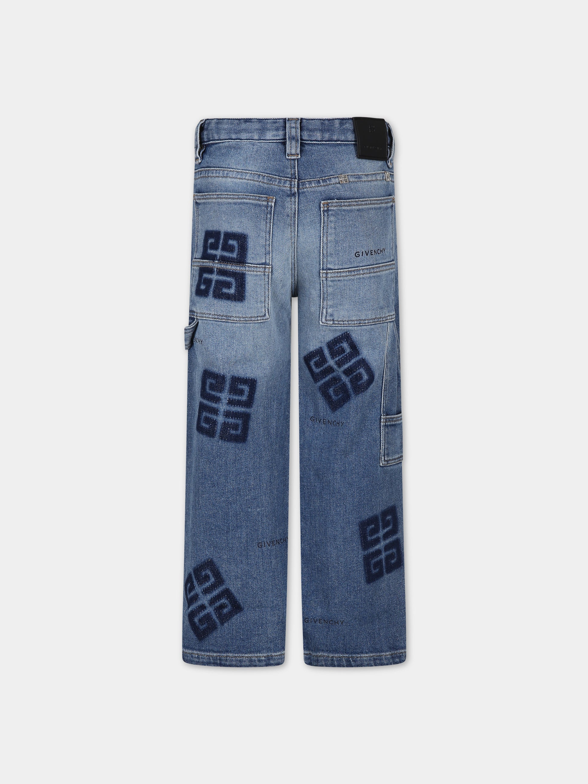 Jeans blu per bambino con logo,Givenchy Kids,H30125 Z03