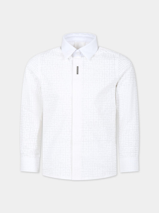 Camicia bianca per bambino con iconico 4G,Givenchy Kids,H30114 10P