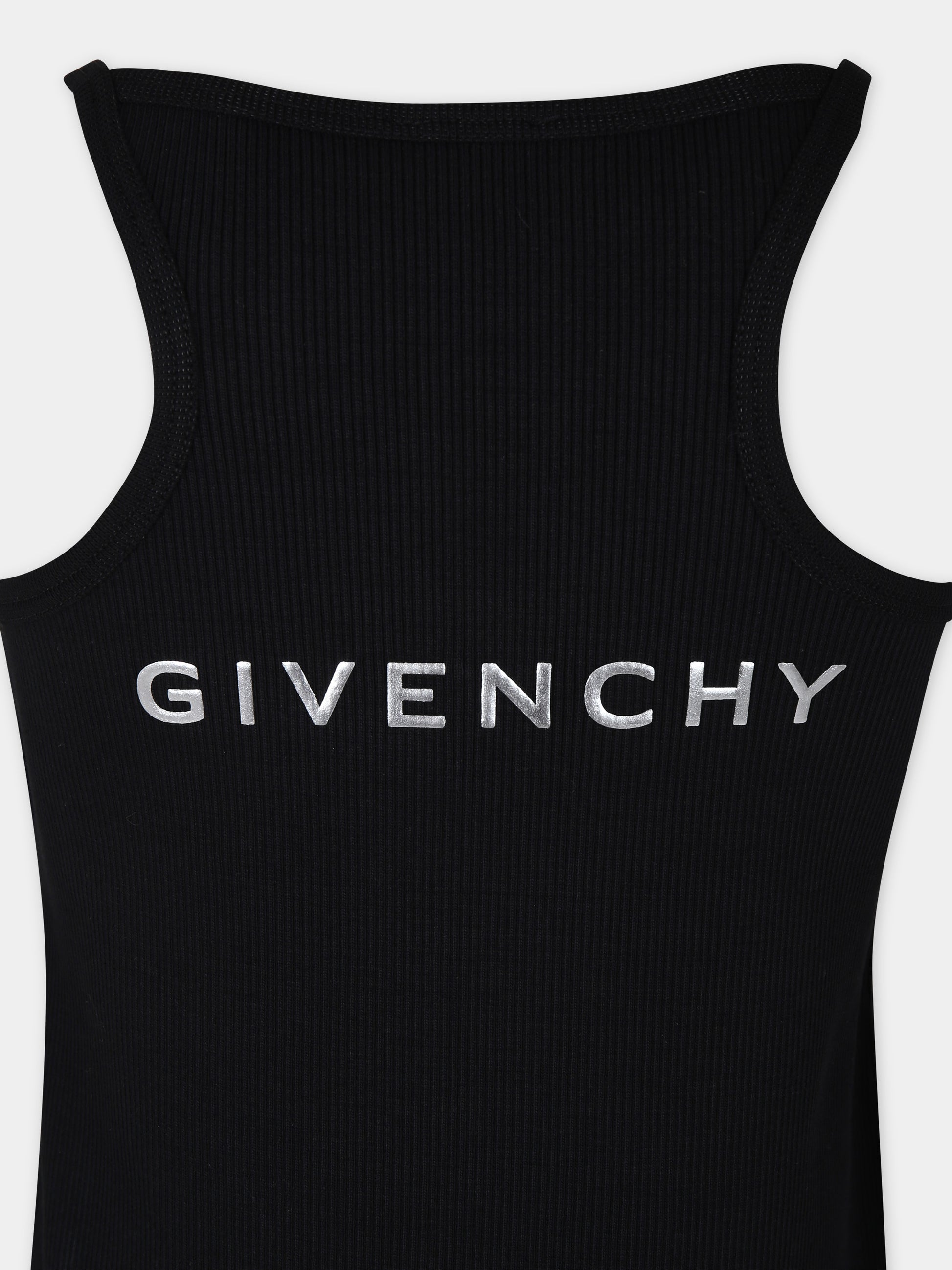 Vestito nero per bambina con logo in metallo,Givenchy Kids,H30278 09B