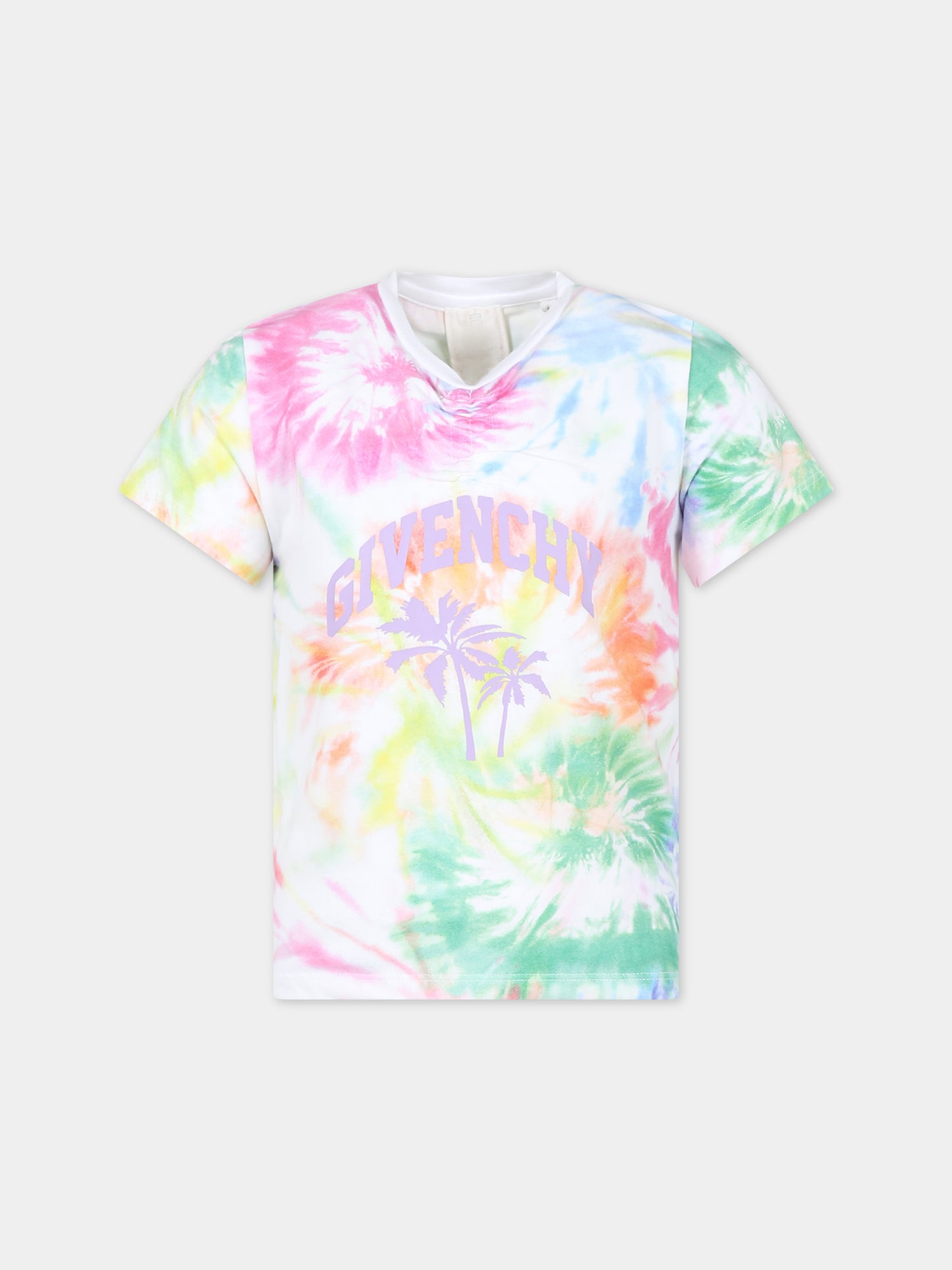 T-shirt multicolor per bambina con stampa tie dye,Givenchy Kids,H30068 Z40