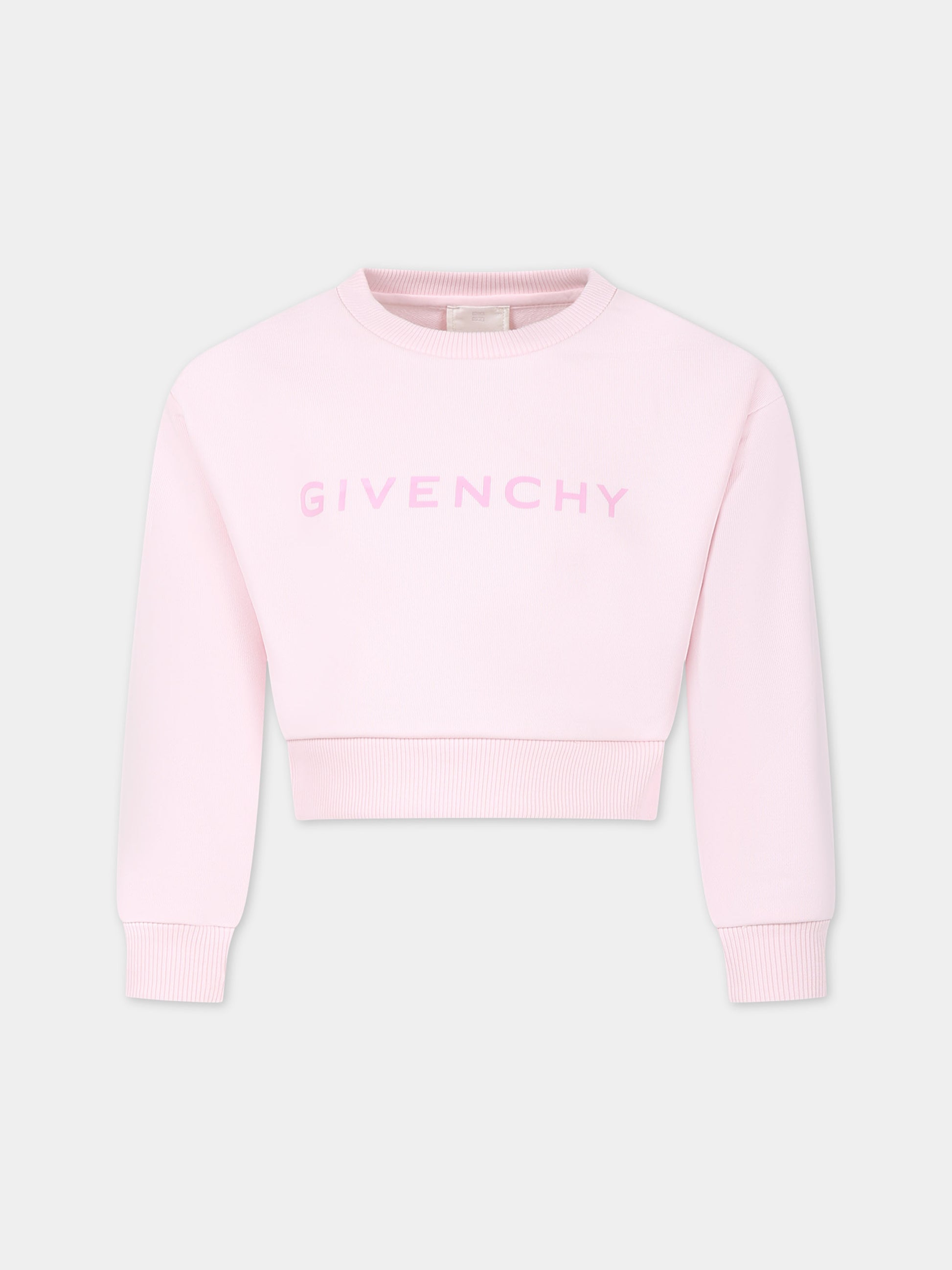 Felpa rosa per bambina con logo,Givenchy Kids,H30067 44Z