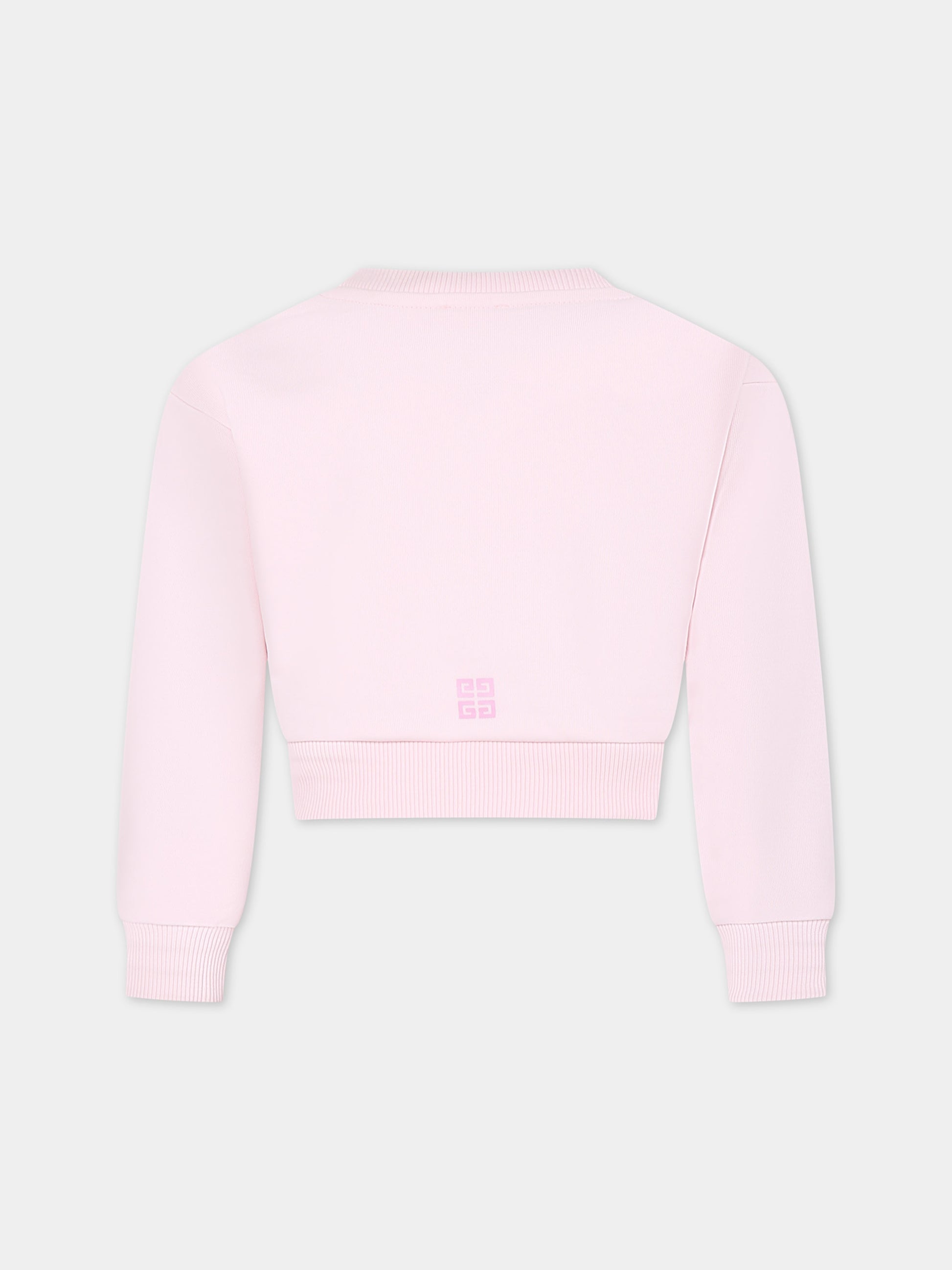 Felpa rosa per bambina con logo,Givenchy Kids,H30067 44Z