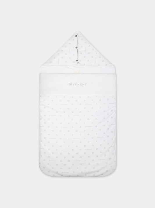 Sacco nanna bianco per neonati con logo,Givenchy Kids,H30249 10P