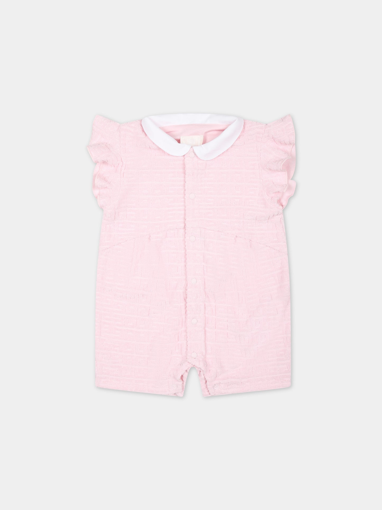 Pagliaccetto rosa per neonata con logo,Givenchy Kids,H30293 44Z