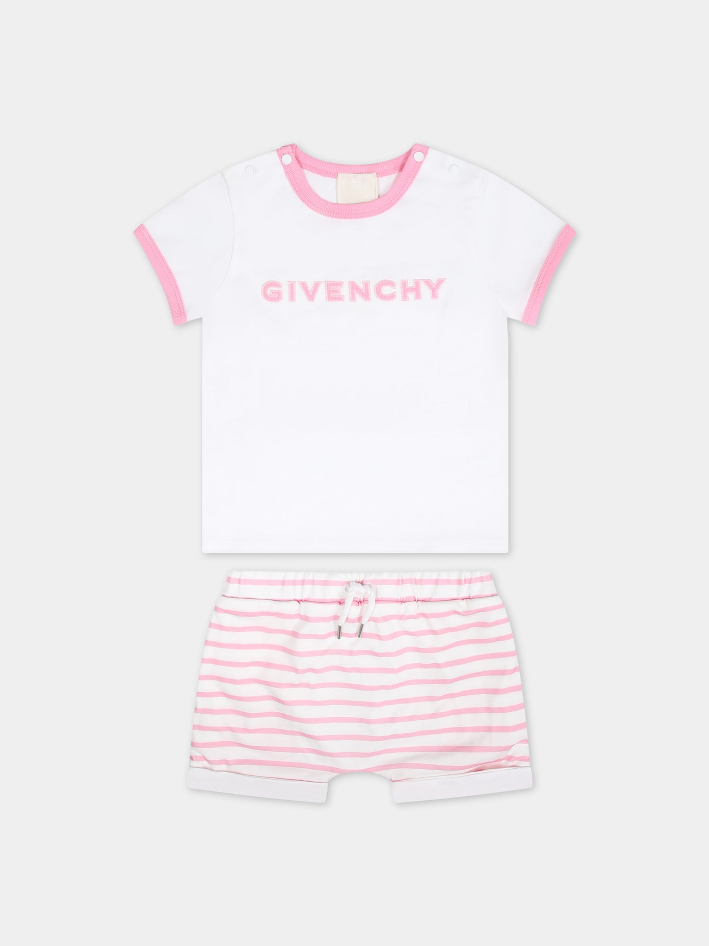 Completo rosa per neonata con logo,Givenchy Kids,H30265 465