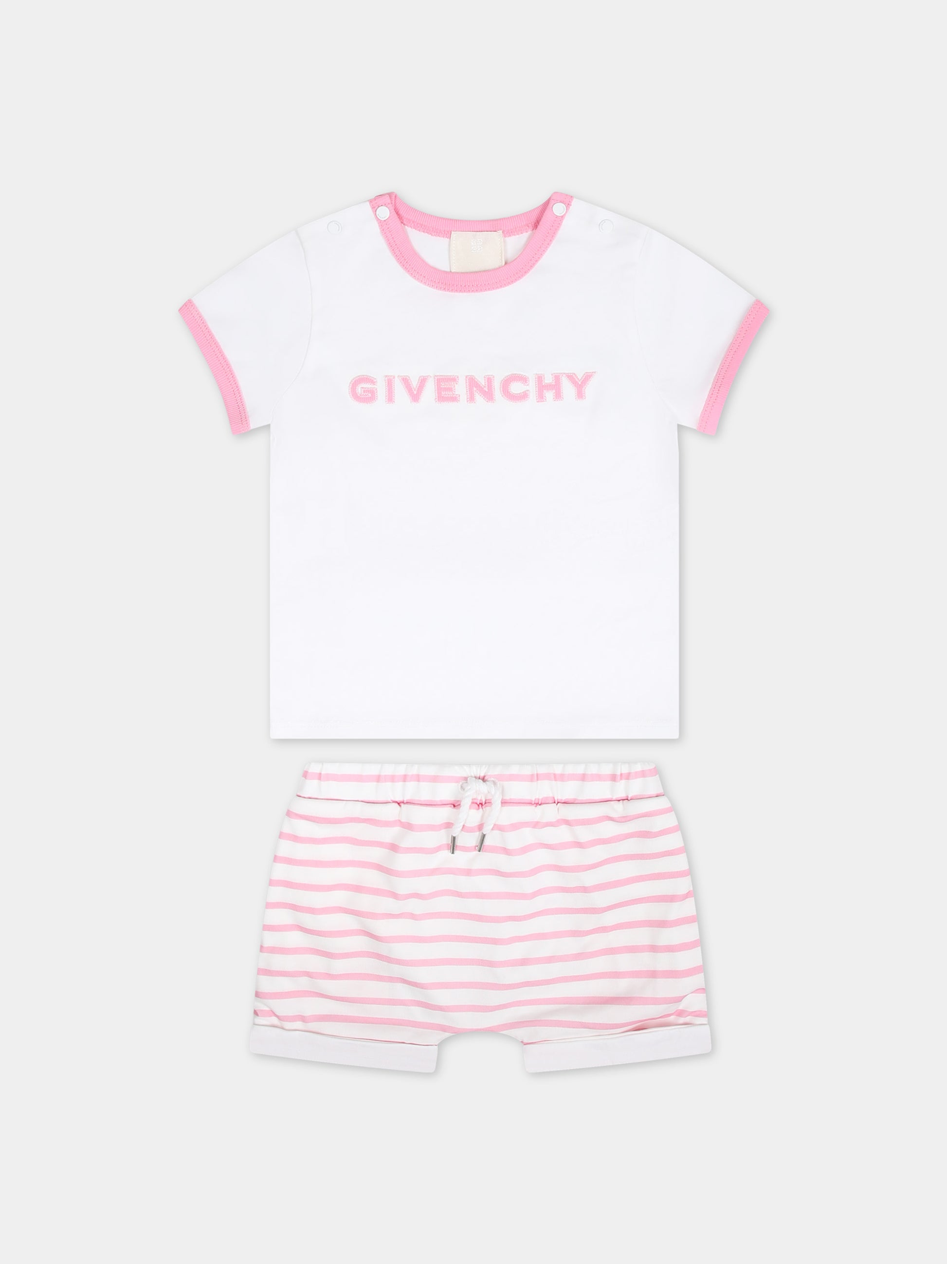 Completo rosa per neonata con logo,Givenchy Kids,H30265 465