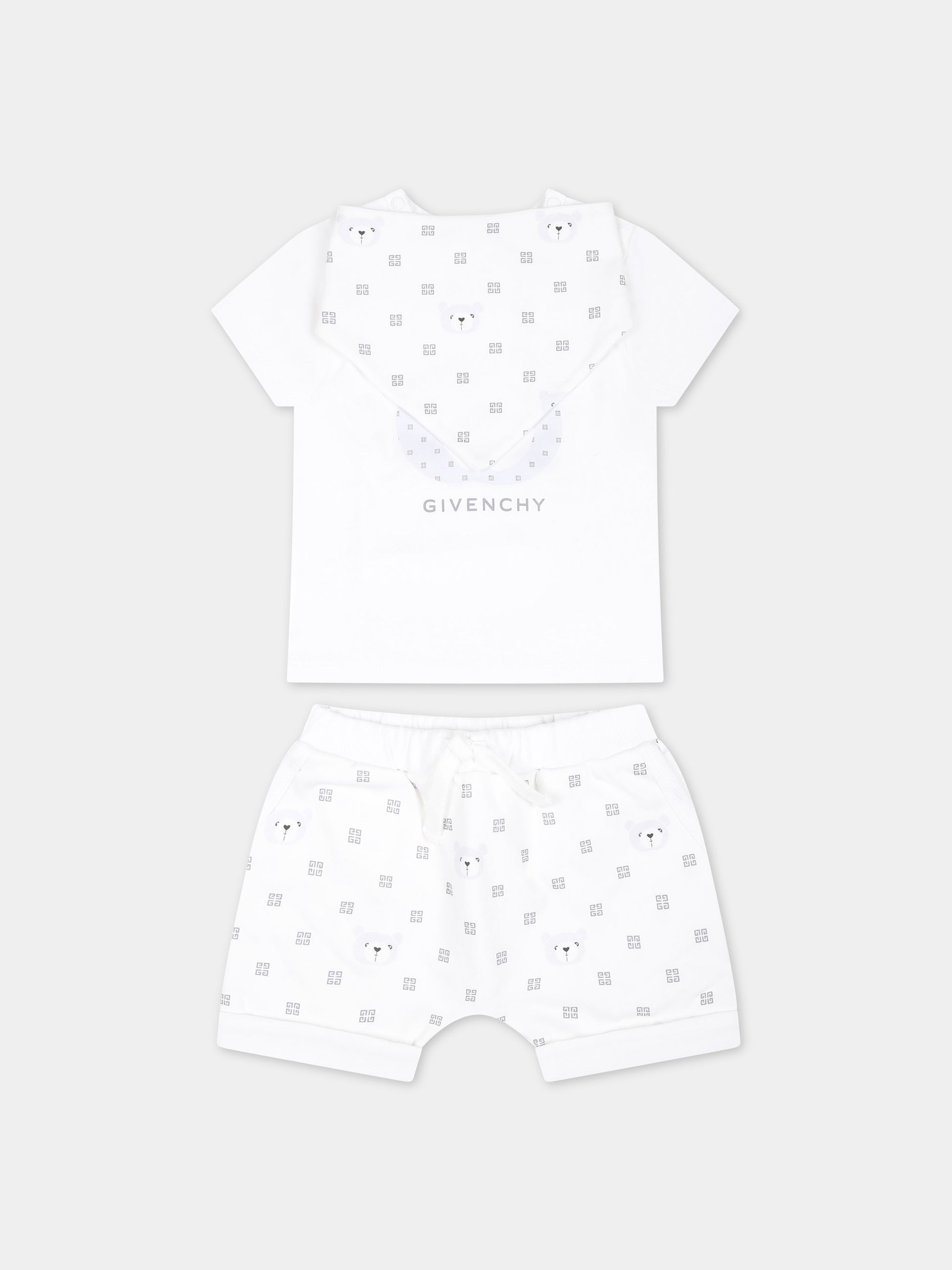 Set bianco per neonati con logo,Givenchy Kids,H30239 10P