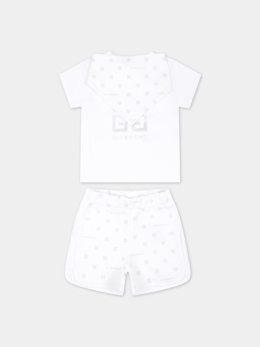 Completo bianco per neonati con logo,Givenchy Kids,H30237 10P