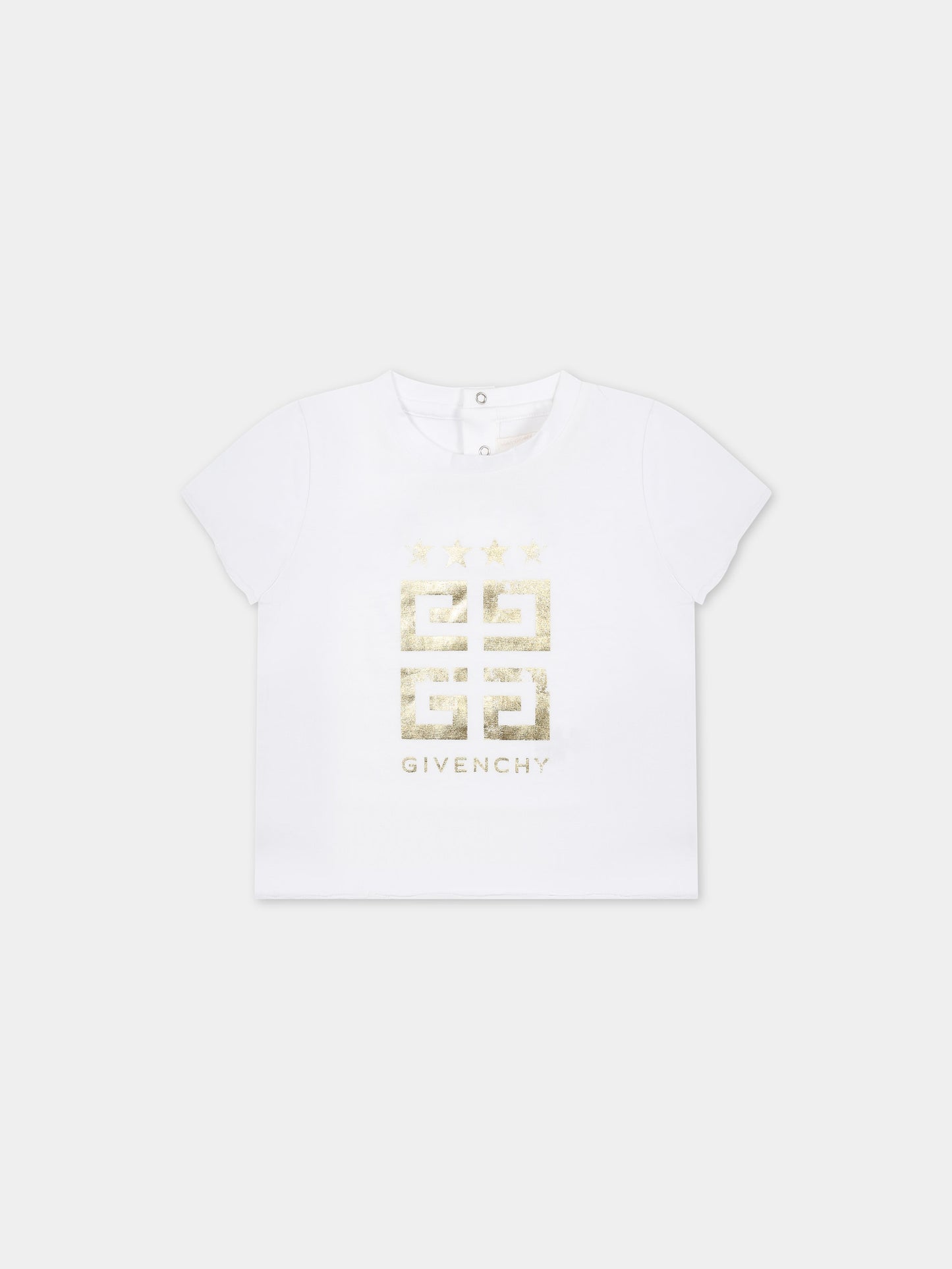 T-shirt bianca per neonata con logo,Givenchy Kids,H30200 10P