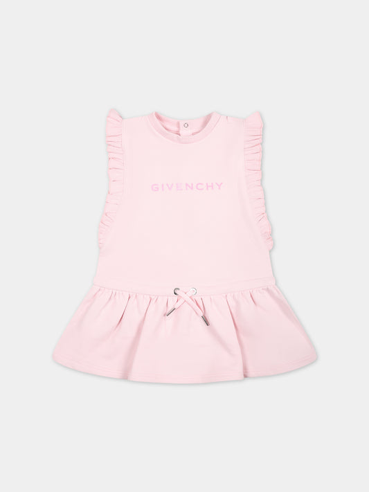 Vestito rosa per neonata con logo,Givenchy Kids,H30190 44Z