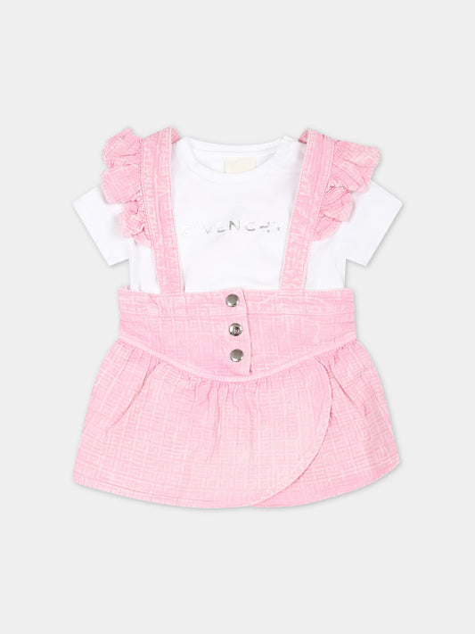 Completo rosa per neonata con logo,Givenchy Kids,H30184 465