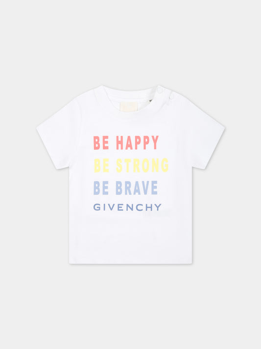 T-shirt bianca per neonato con logo,Givenchy Kids,H30221 10P