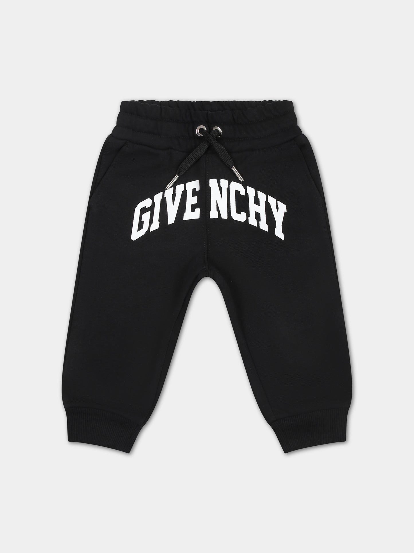 Pantaloni sportivi neri per neonato con logo,Givenchy Kids,H30210 09B