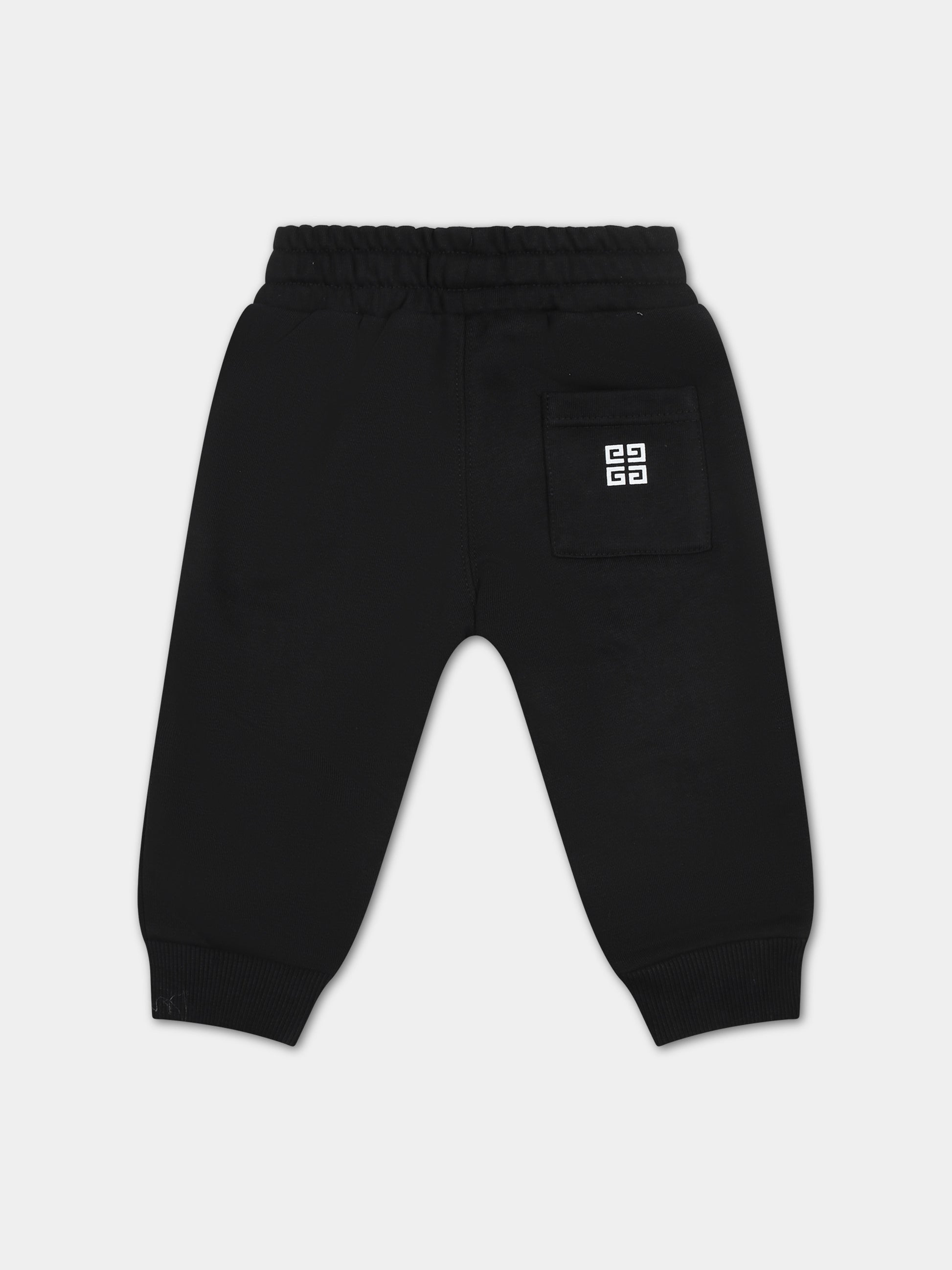 Pantaloni sportivi neri per neonato con logo,Givenchy Kids,H30210 09B