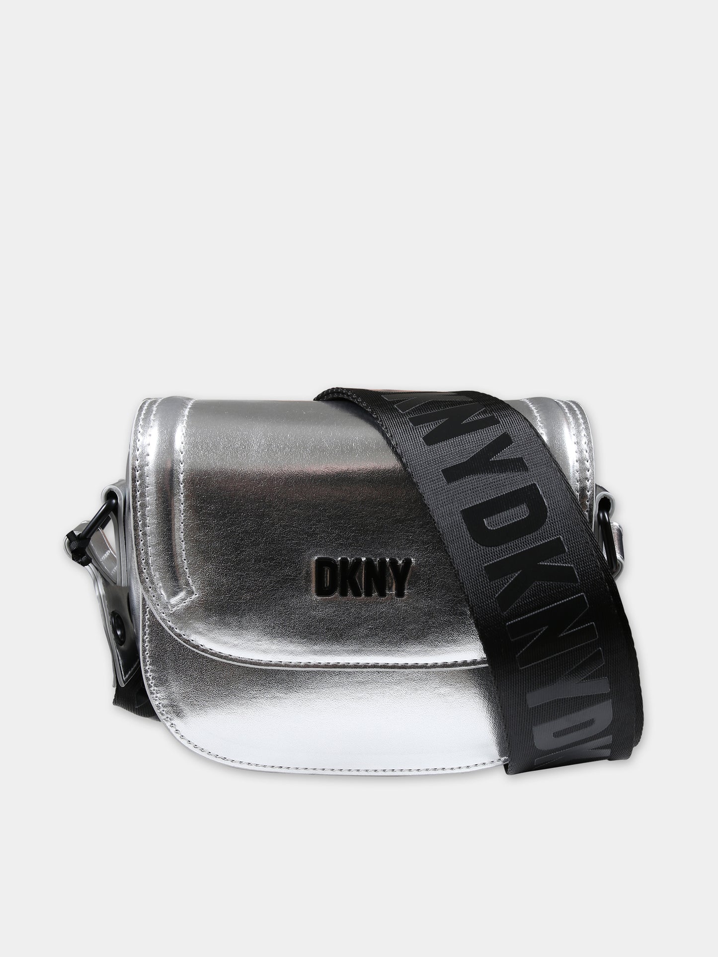 Borsa argento per bambina con logo,Dkny,D60157 016