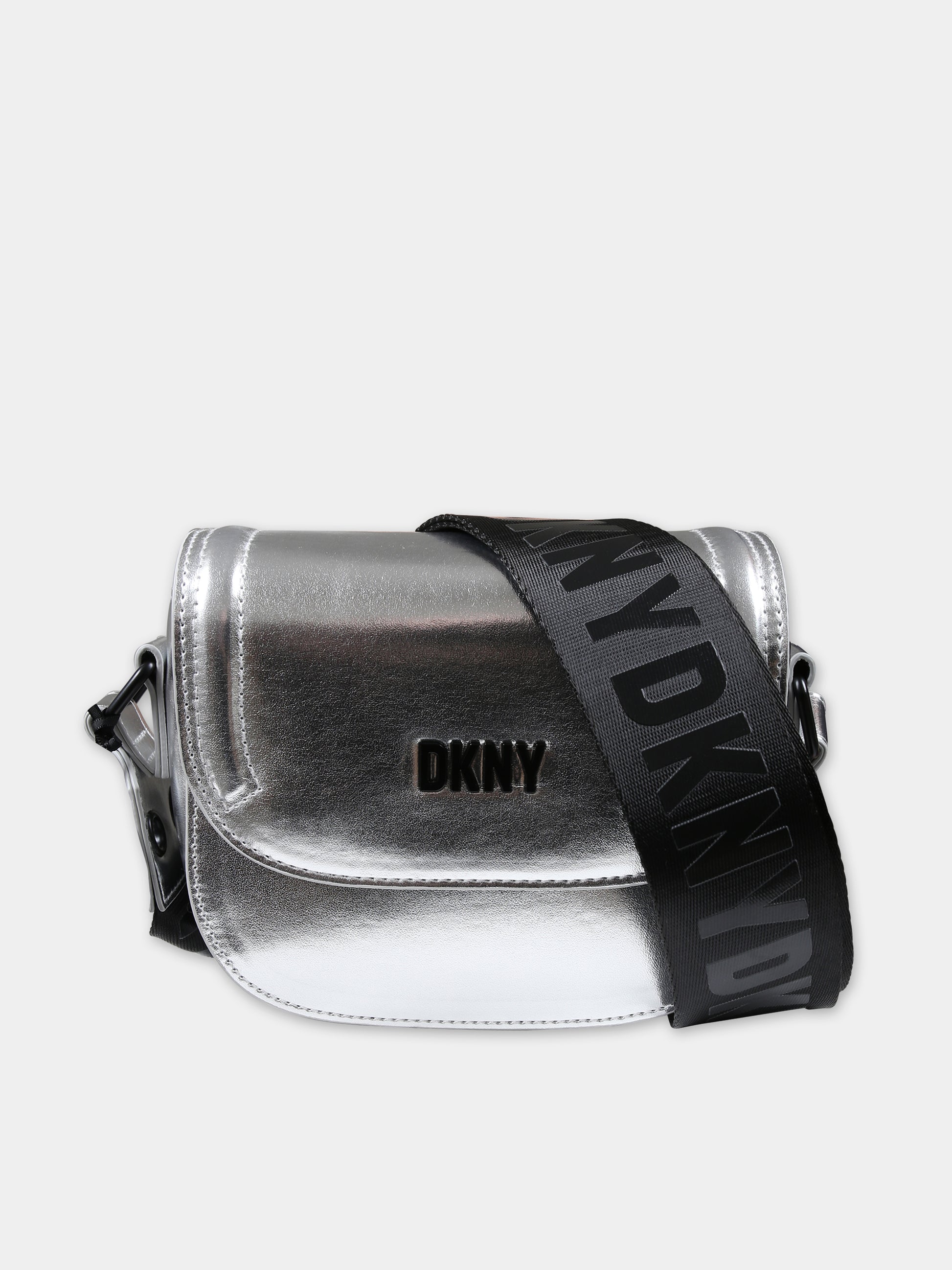 Borsa argento per bambina con logo,Dkny,D60157 016