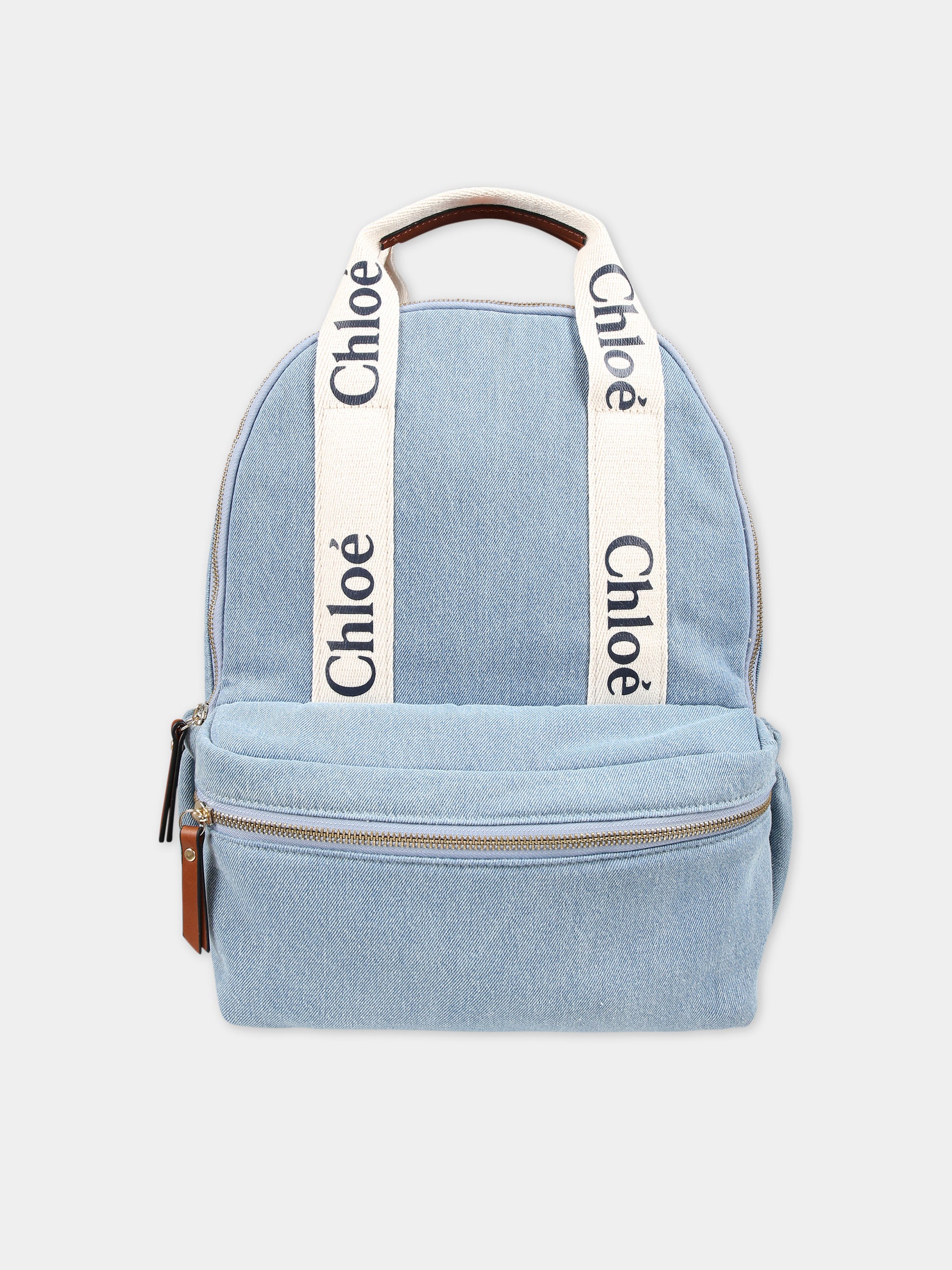 Zaino in denim per bambina con logo,Chloé Kids,C20044 Z10