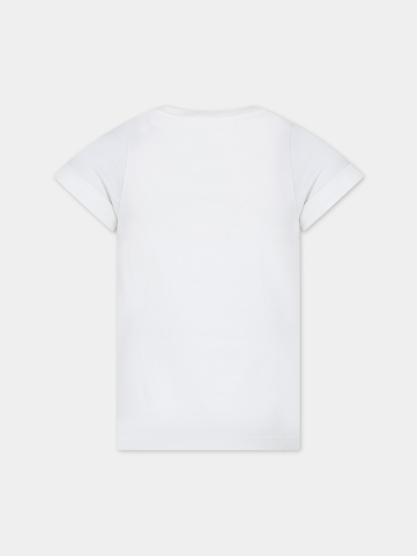 T-shirt bianca per bambina con logo,Chloé Kids,C20110 117