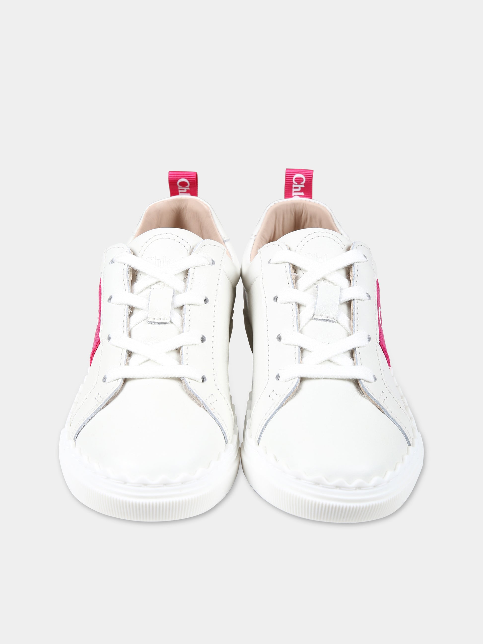 Sneakers bianche per bambina con logo,Chloé Kids,C20133 117