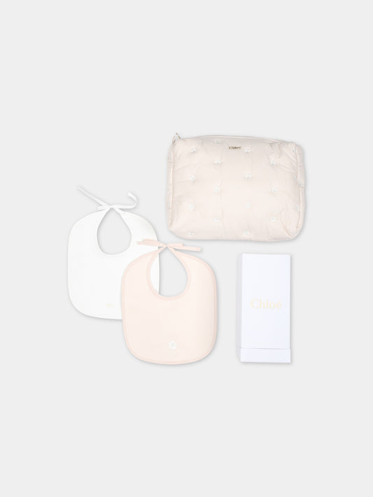 Set rosa per neonata con logo,Chloé Kids,C20204 440