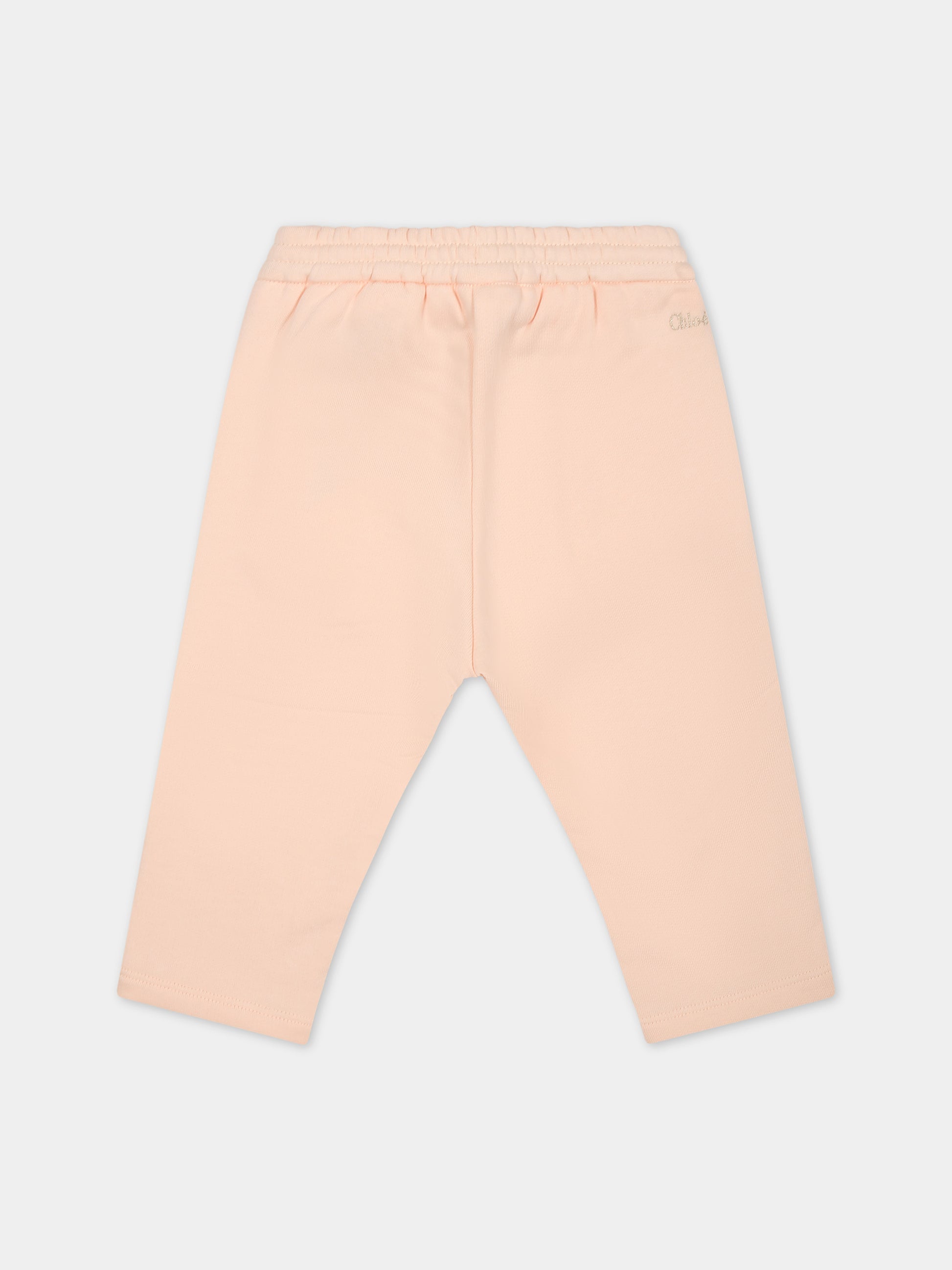 Pantalone casual rosa per neonata,Chloé Kids,C20017 45F