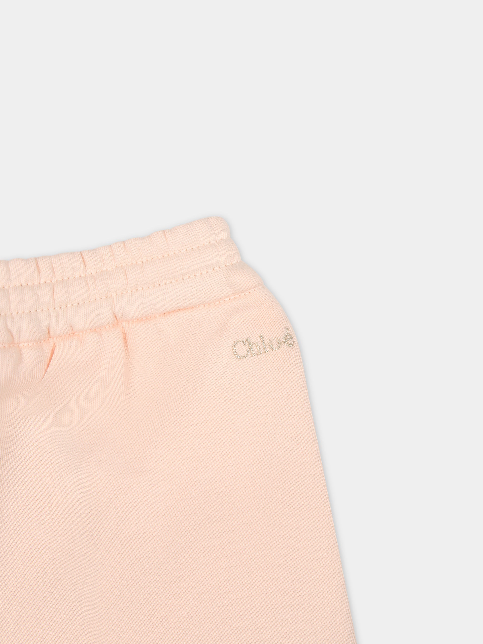 Pantalone casual rosa per neonata,Chloé Kids,C20017 45F