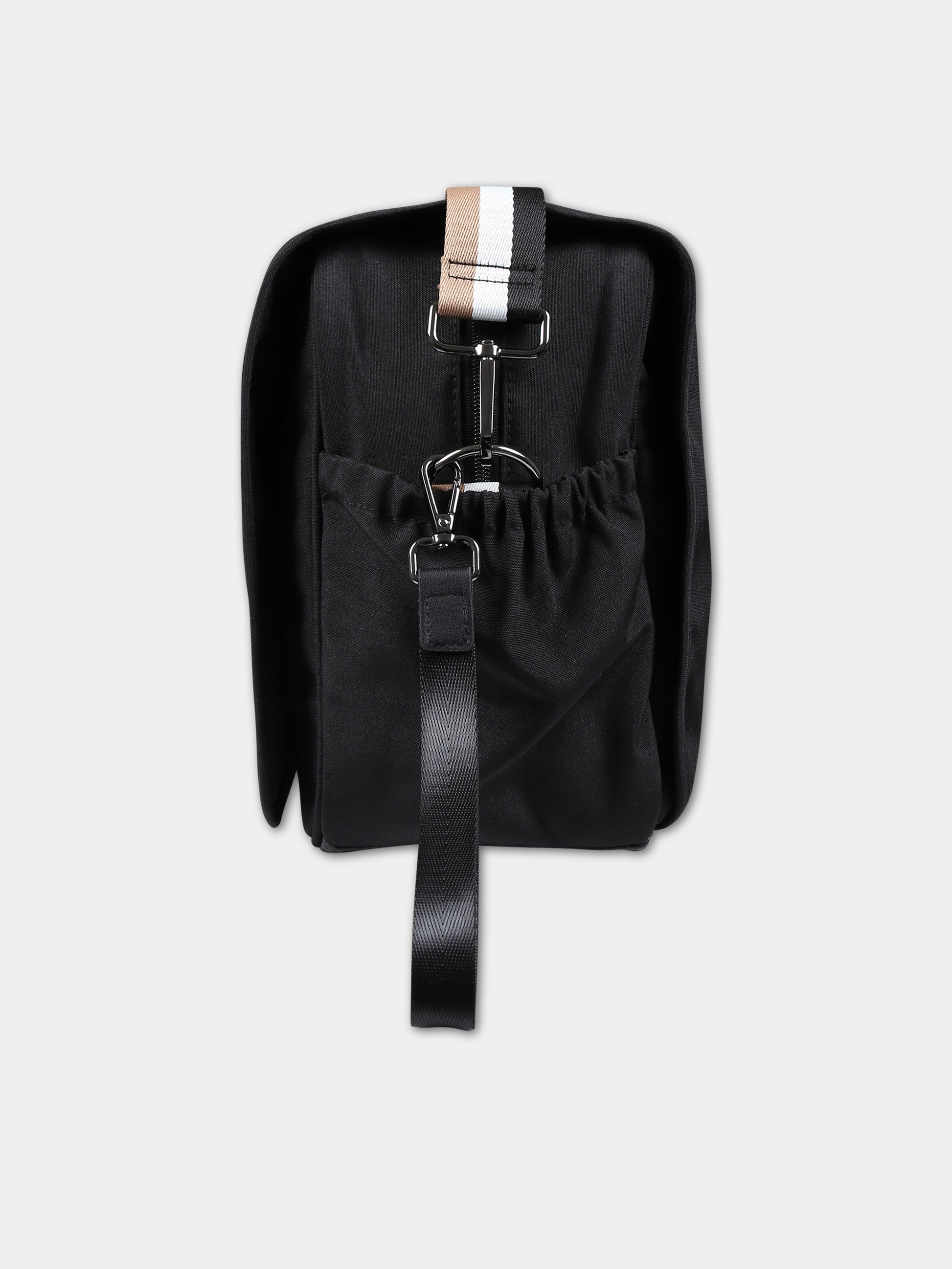 Borsa mamma nera per neonato con logo,Boss,J50940 09B