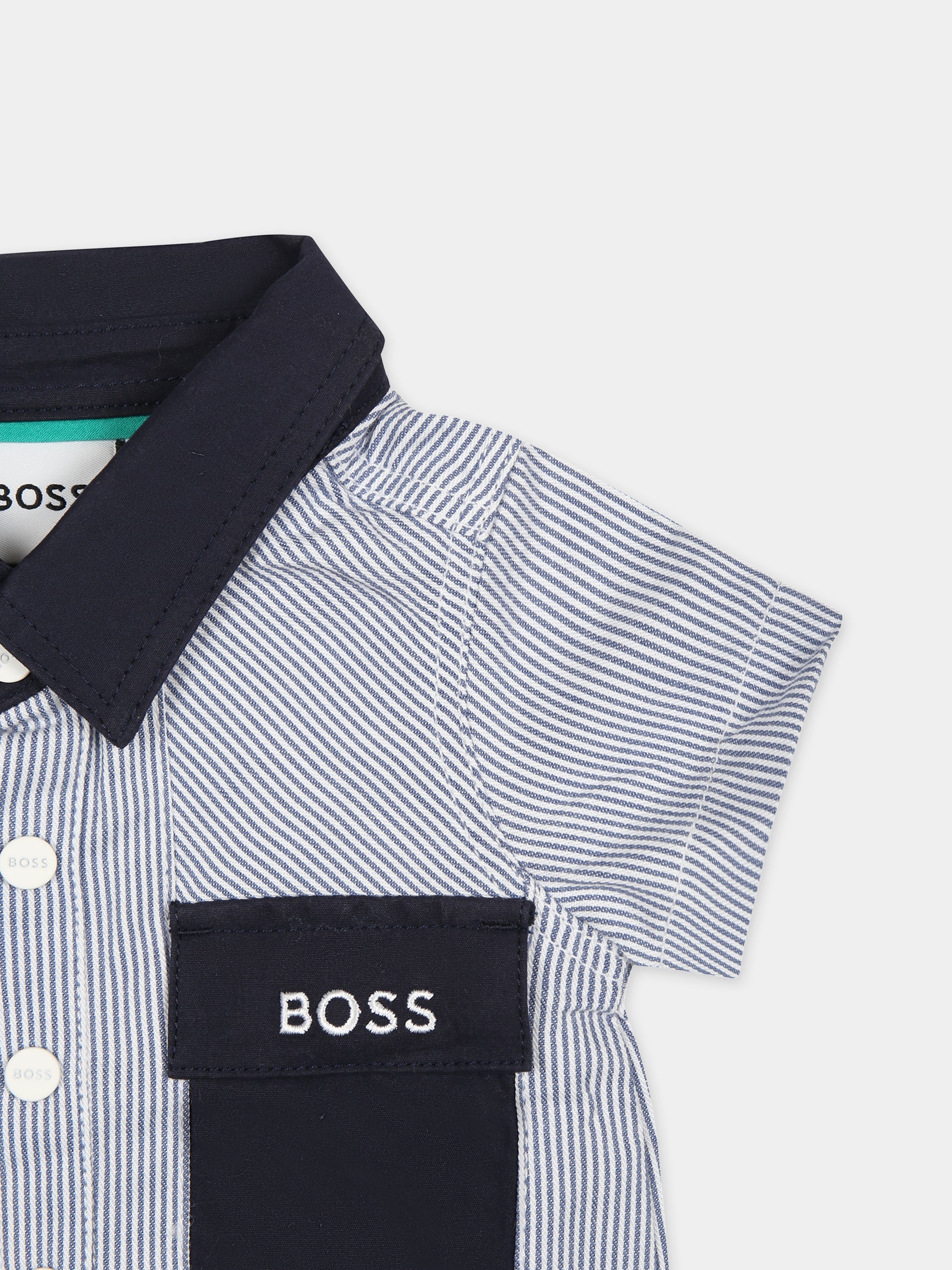 Set blu per neonato con logo,Boss,J50787 V21