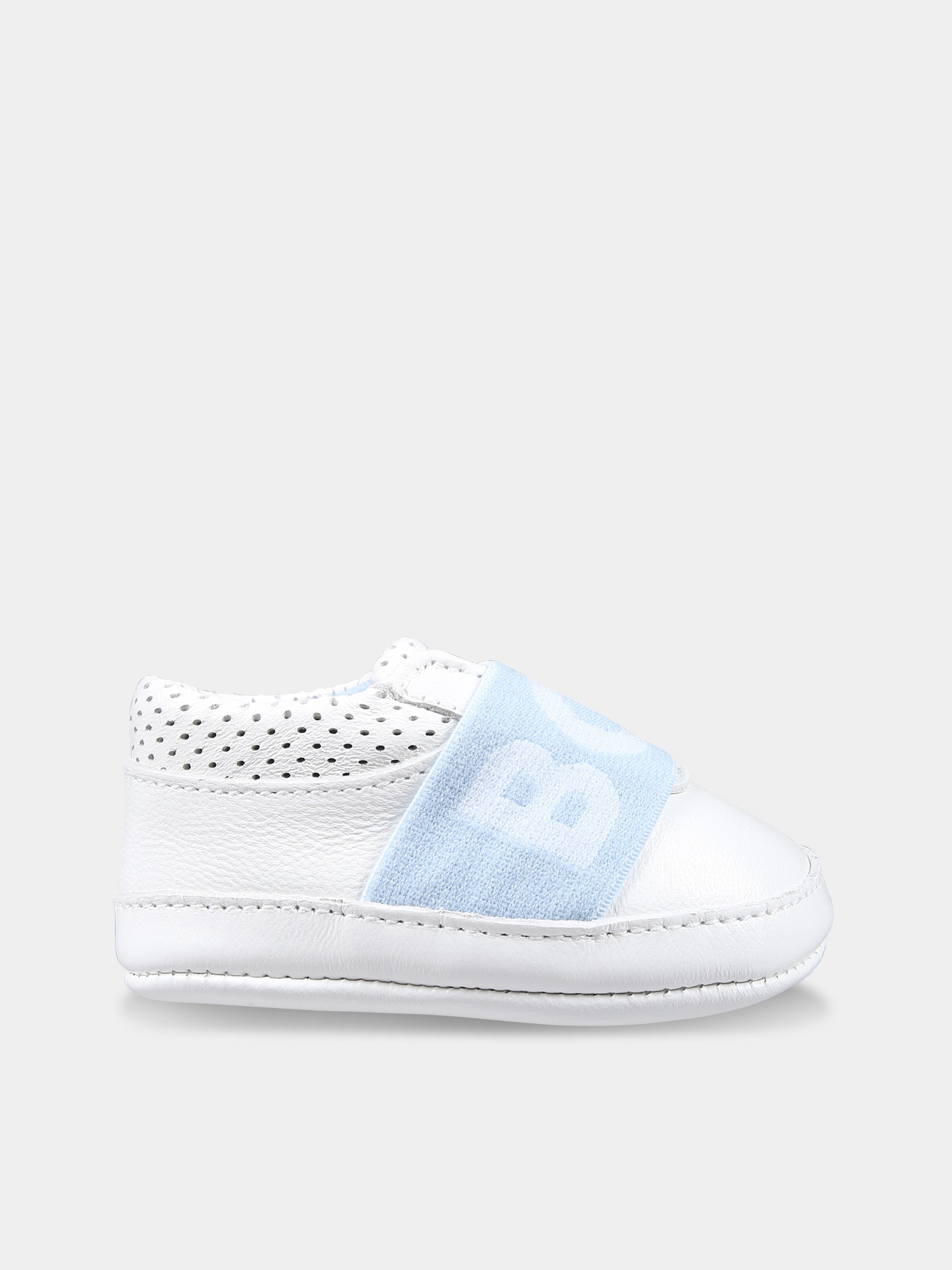 Sneakers bianche per neonato con logo,Boss,J50883 10P